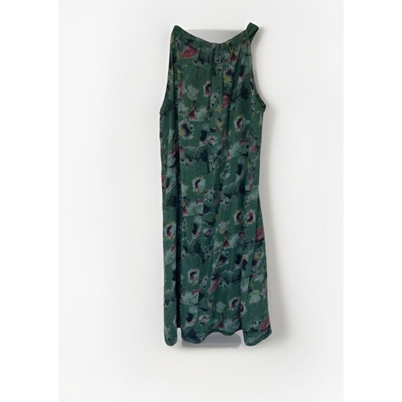 Bellambra Linen Midi Dress XL Green Floral Cottagecore Fairycore Coastal Beach - Picture 4 of 9